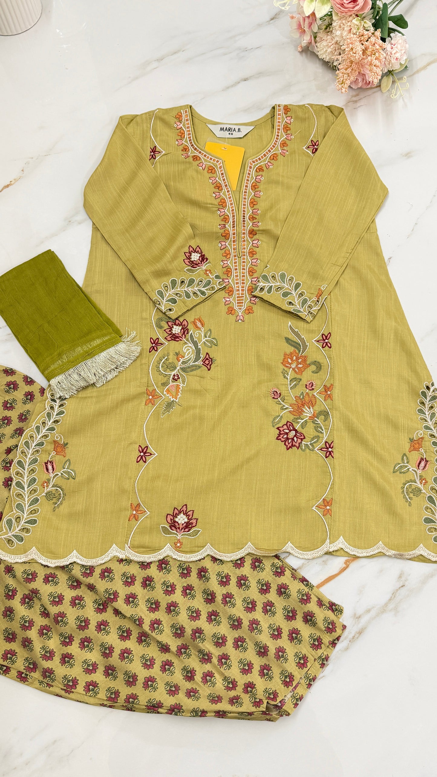 Maria.B. Embroidered 3-Piece Kurta Trouser Set D.NO-410