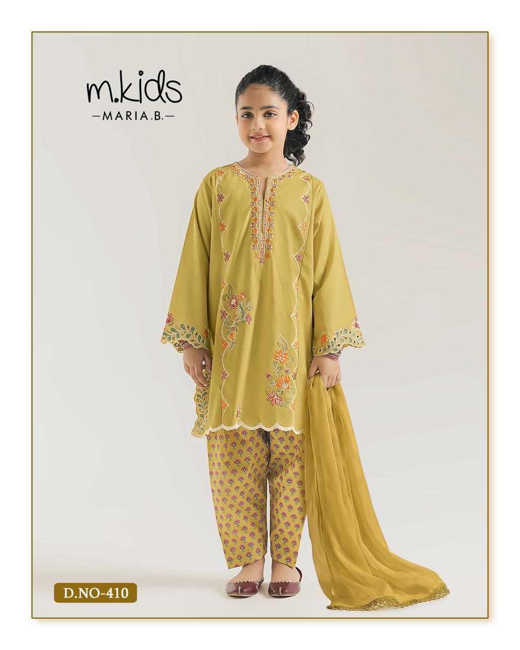 Maria.B. Embroidered 3-Piece Kurta Trouser Set D.NO-410