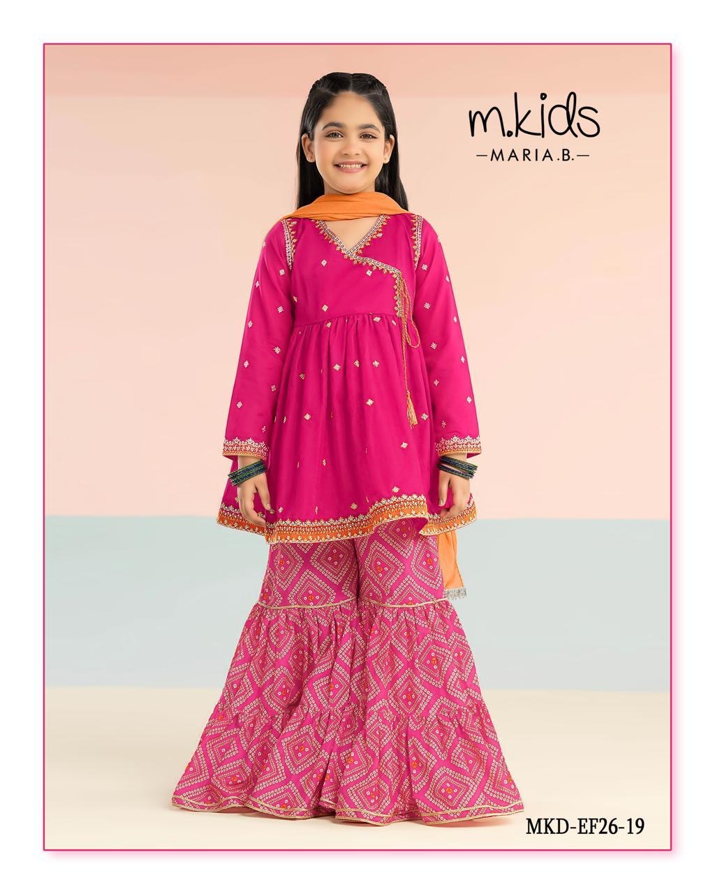 Maria.B. Embroidered Peplum Sharara 3-Piece Set MKD-EF26-19