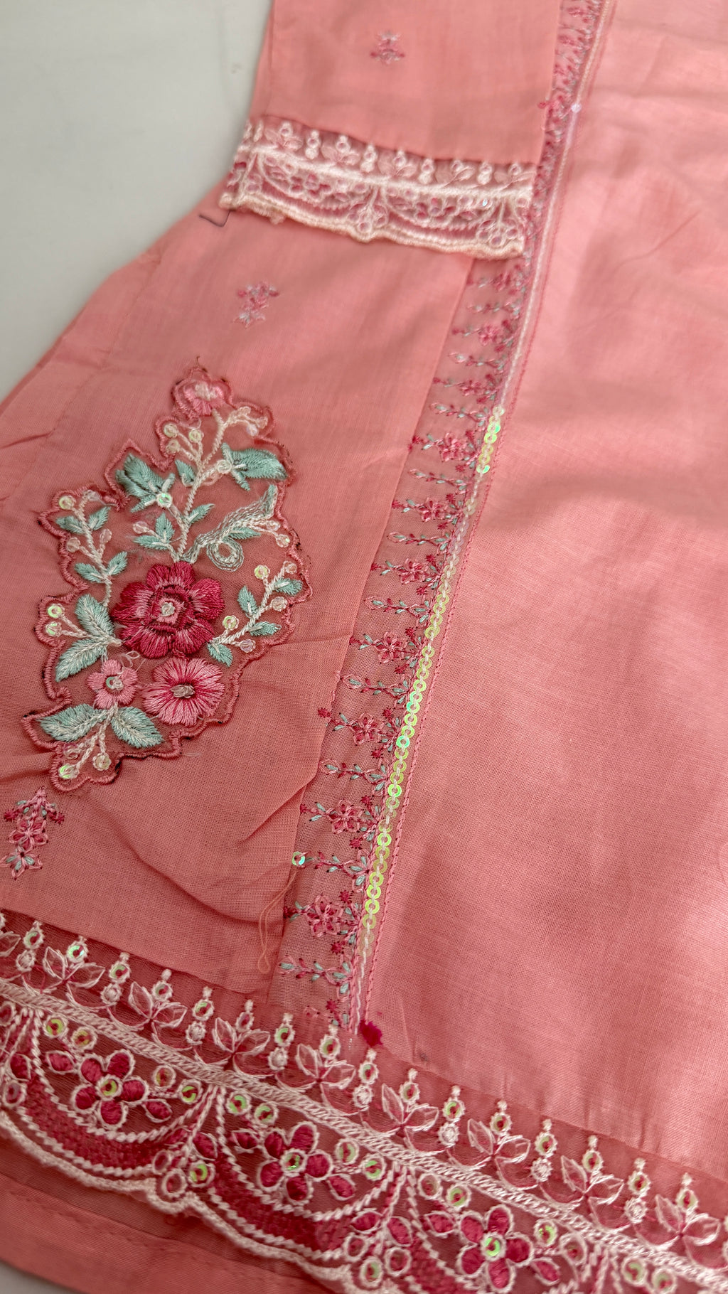 Maria.B peach-pink embroidered cotton MKD-EF26-20