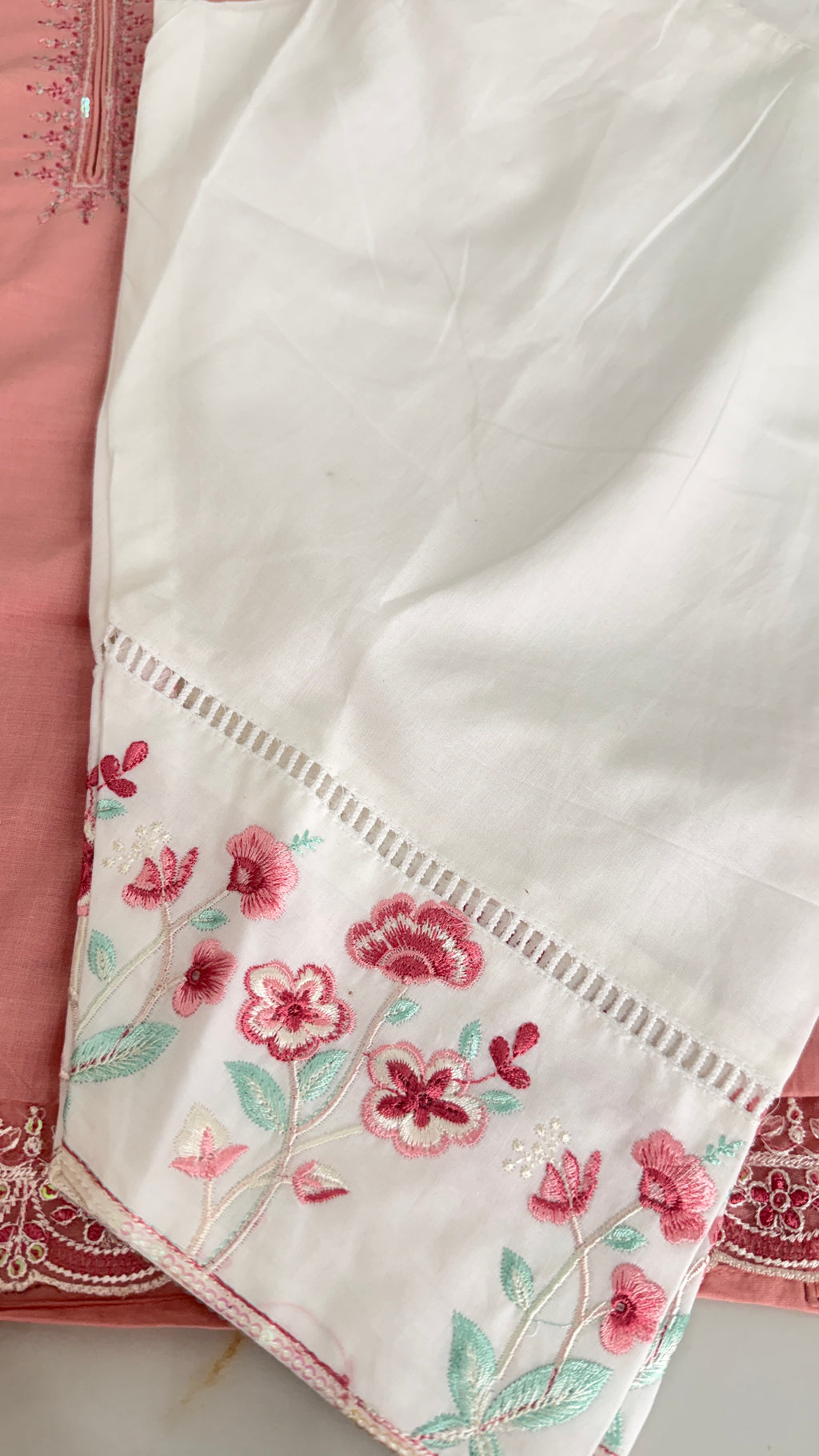 Maria.B peach-pink embroidered cotton MKD-EF26-20