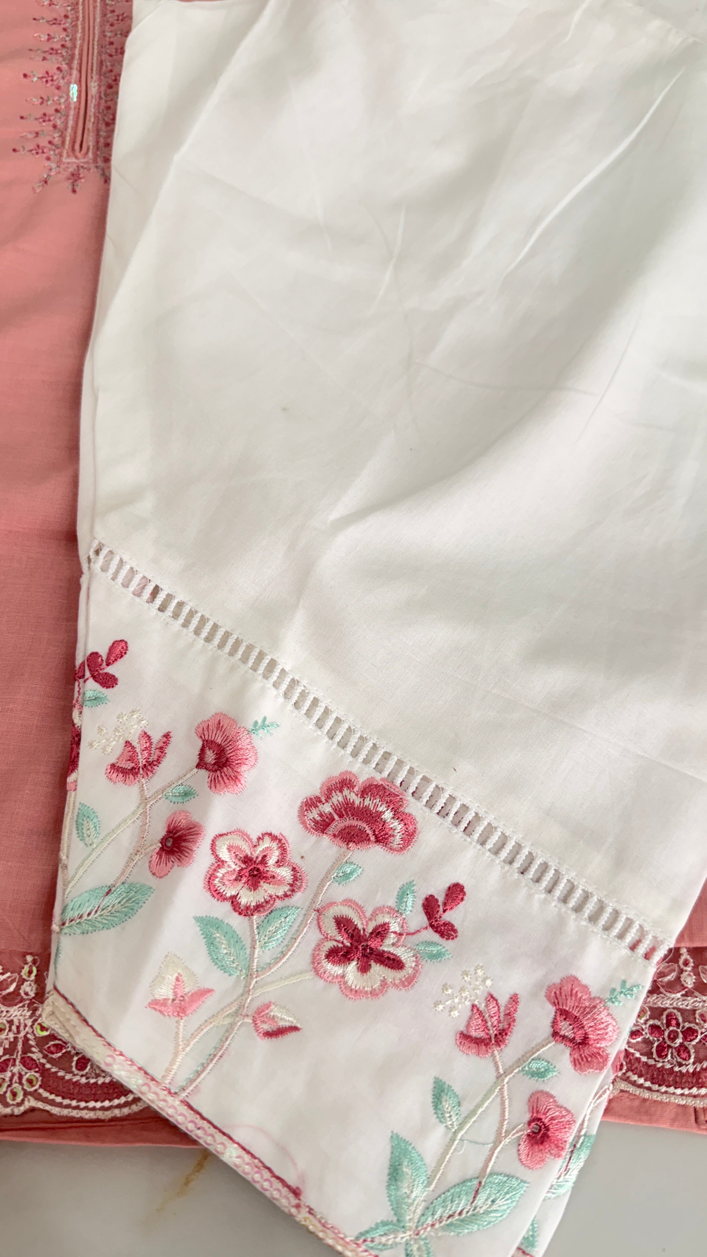 Maria.B peach-pink embroidered cotton MKD-EF26-20