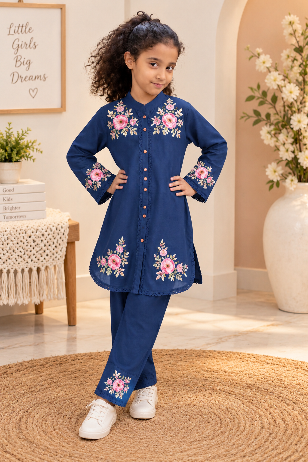 Floral Threadwork Kurta