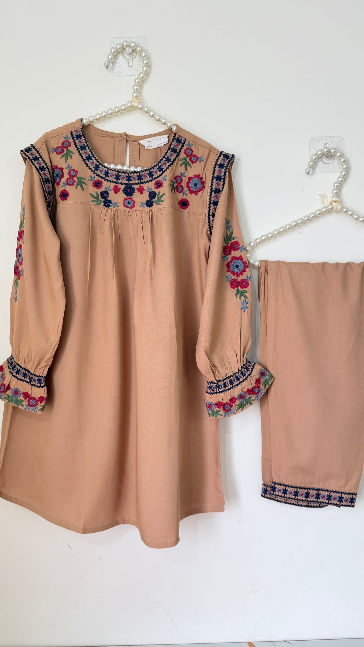 Stylish embroidered kurta with matching Trouser
