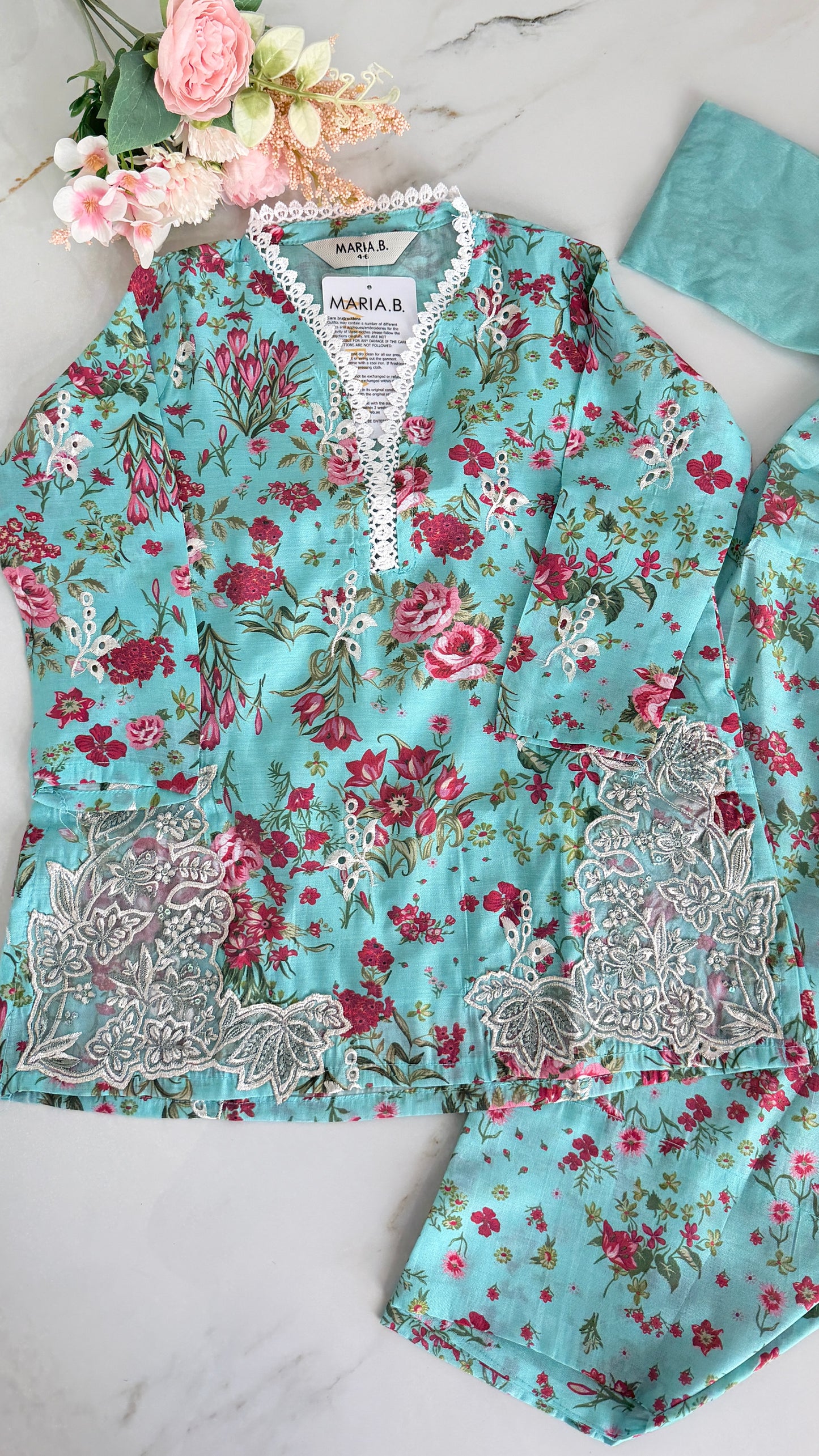 Maria B Mkids MKD-EF26-39-Blue Embroidered Lawn Girls Clothes