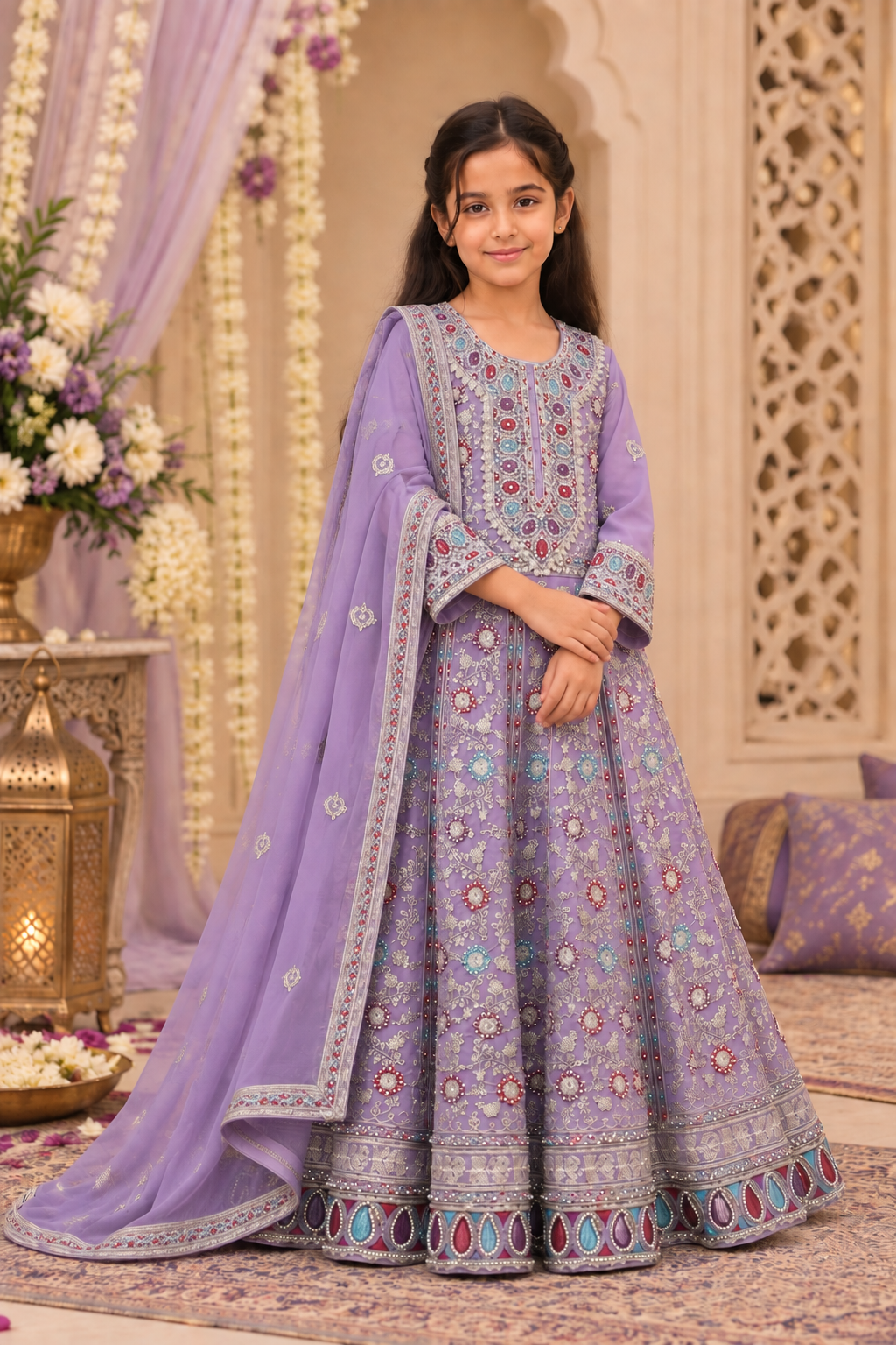 Lavender Embroidered Frock