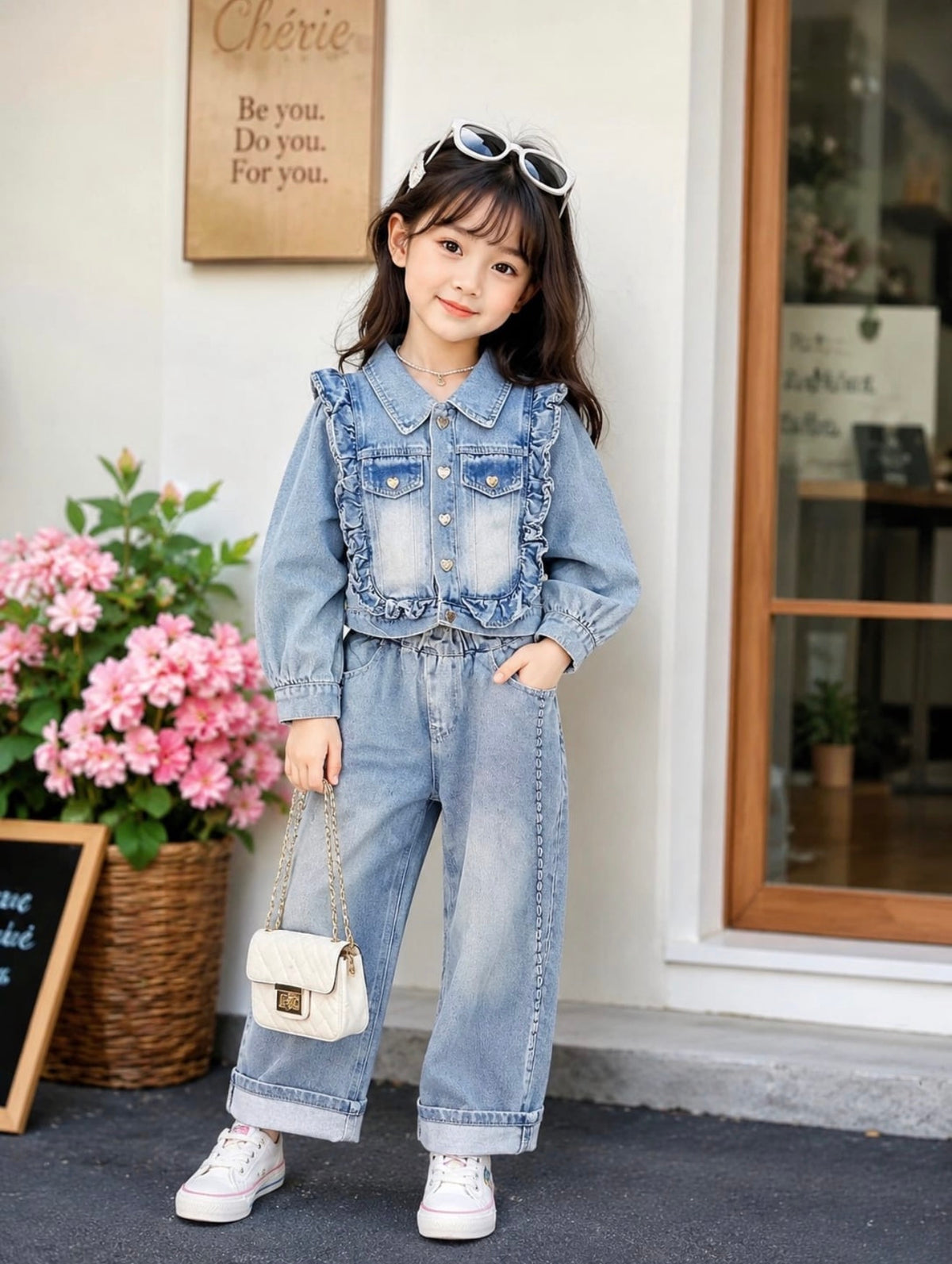 Korean Style Denim Corset for Girls