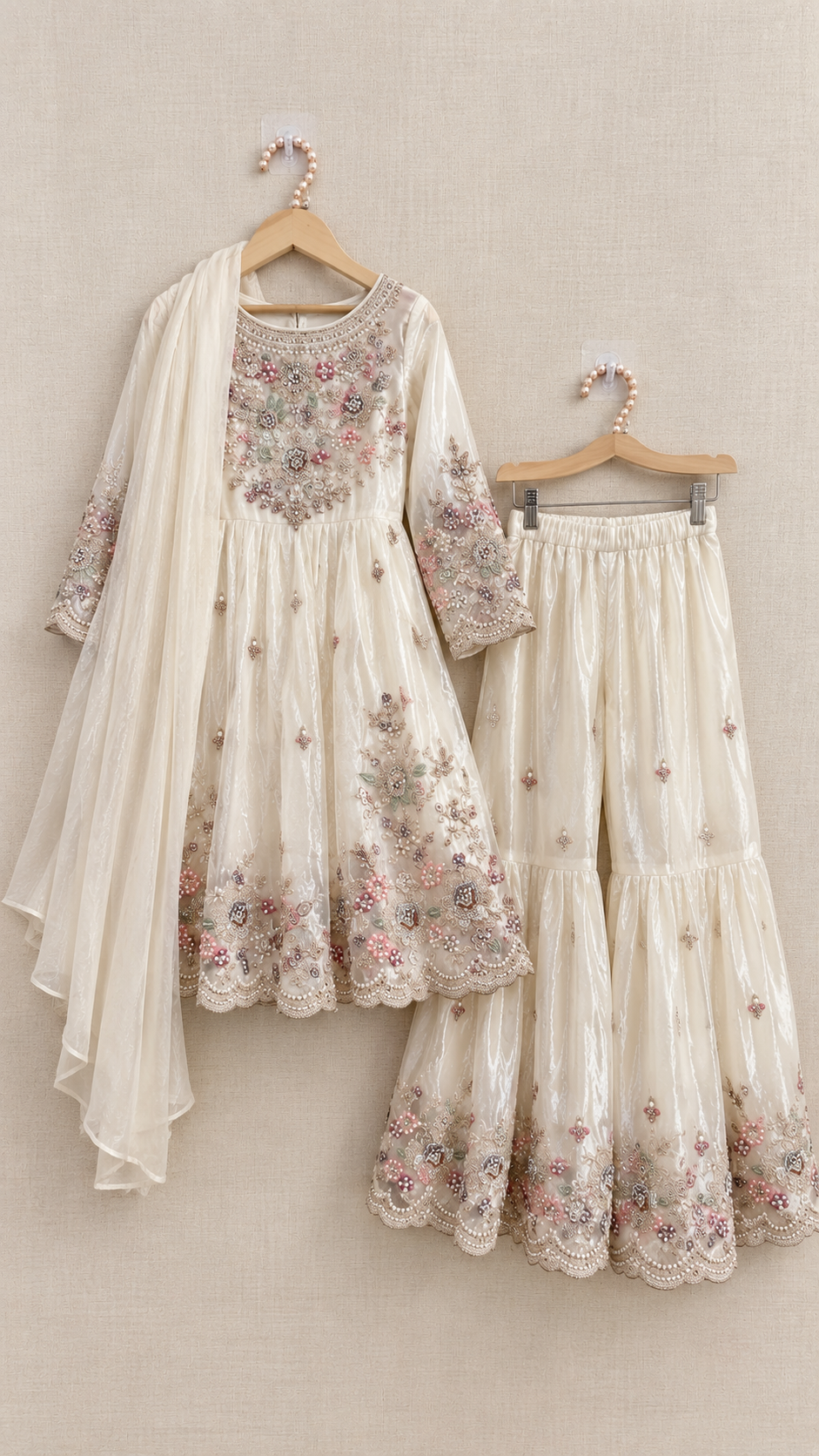 Heavy Work Peplum Gharara Set