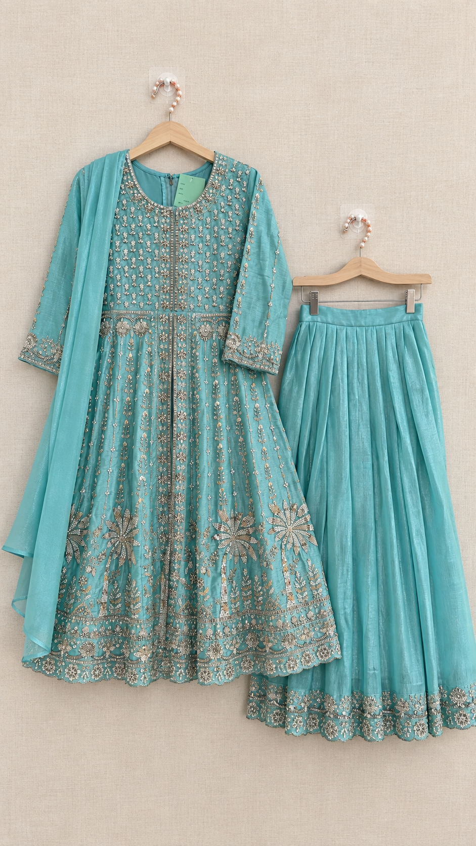 Front-Open Anarkali with Sharara Set