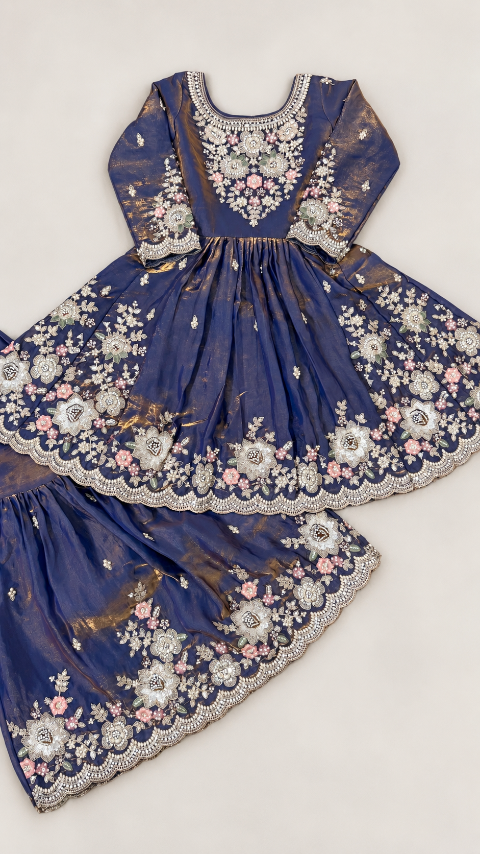 Heavy Work Peplum Gharara Set