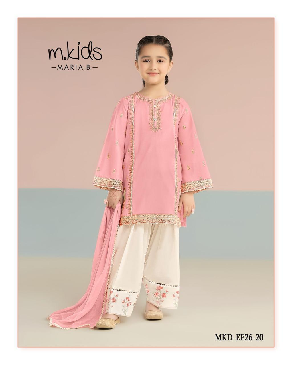 Maria.B peach-pink embroidered cotton MKD-EF26-20