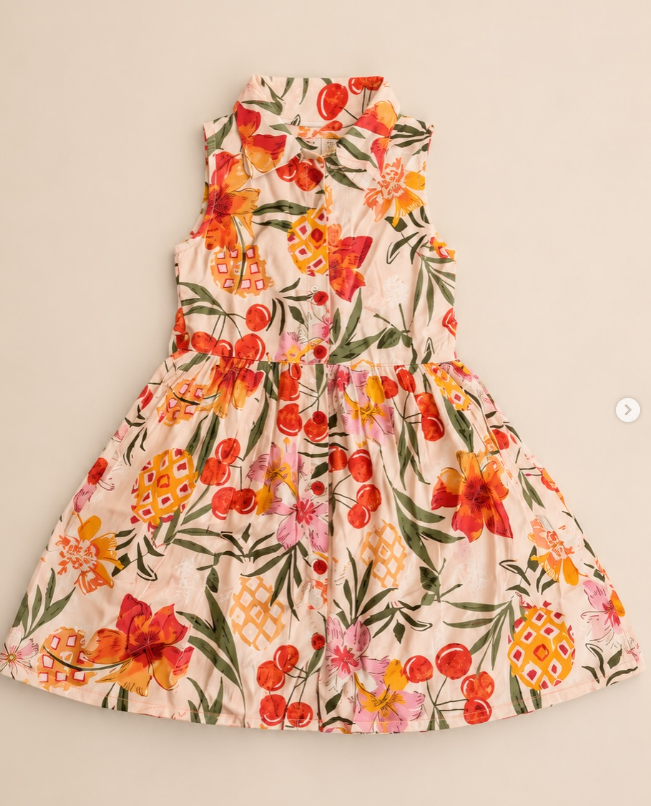 Girls Floral Cotton Frock (2–7 Years)