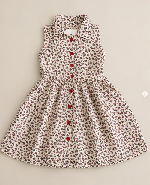 Girls Floral Cotton Frock (2–7 Years)