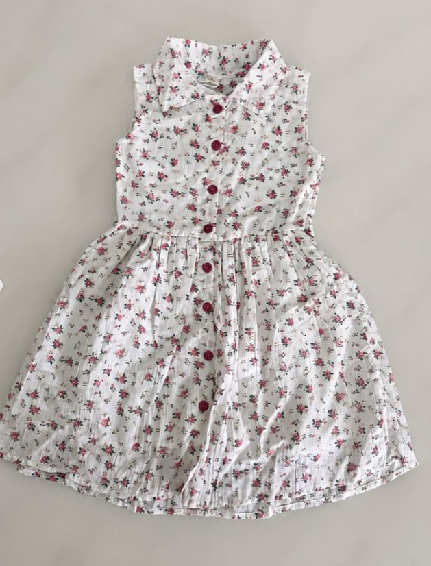 Girls Floral Cotton Frock (2–7 Years)